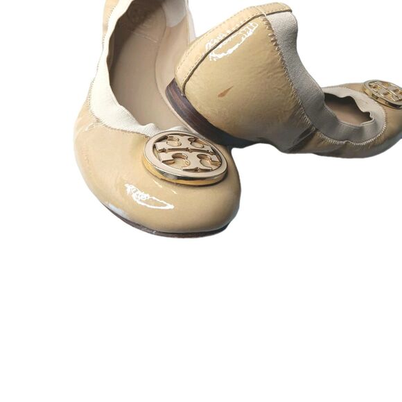 Tory Burch Caroline Ballet Flats Size 8 Patent Leather Brown - Picture 10 of 10